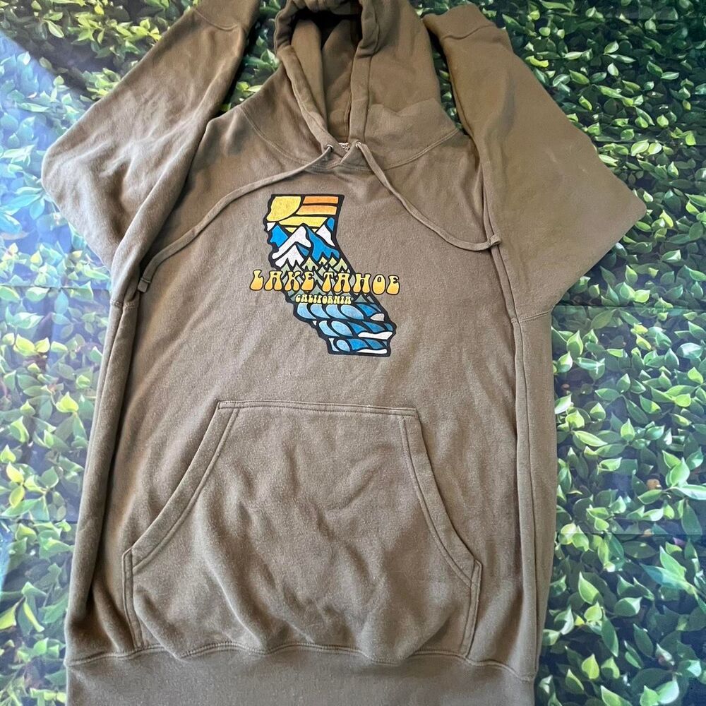 Unbranded Men's Brown and Khaki Hoodie